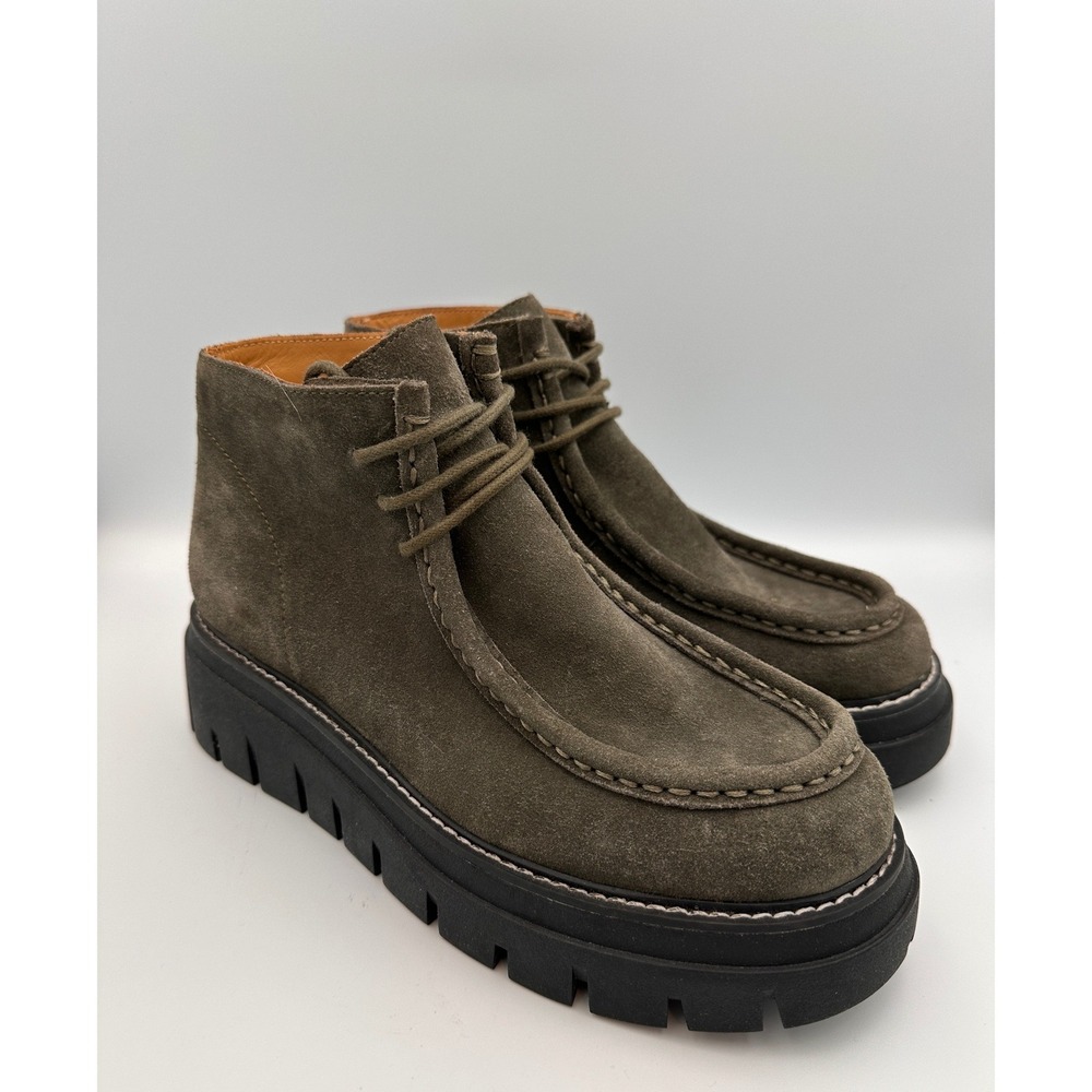 J Slides Treasure Platform Bootie Suede Chukka Boots Chunky Olive‎ Green Sz 7.5